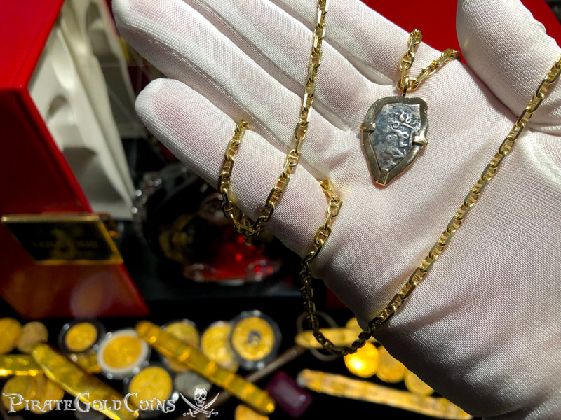 Mexico 1/2 Reales 1687 "Full Date" 18kt Gold Pendant 6