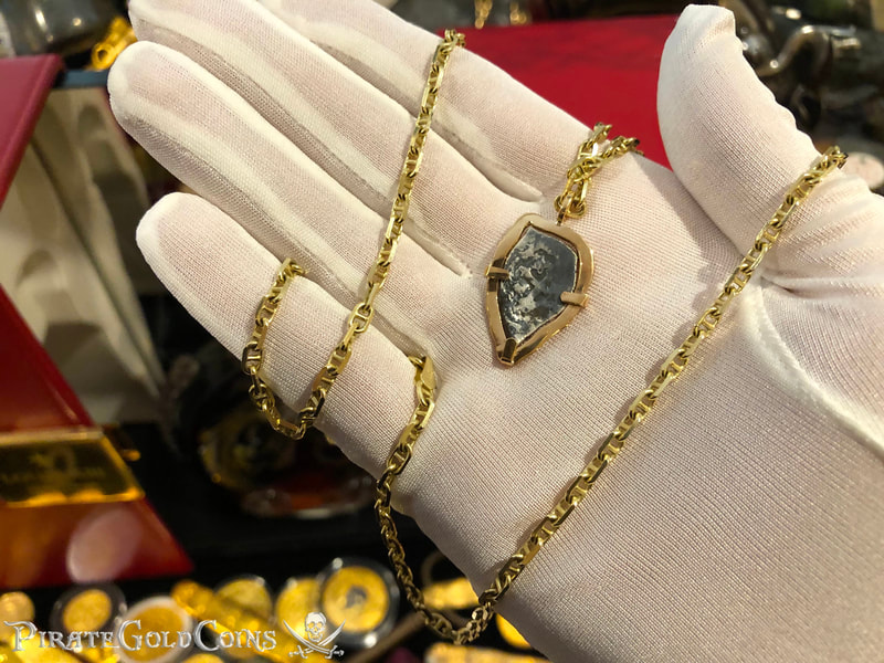 Mexico 1/2 Reales 1687 "Full Date" 18kt Gold Pendant 7