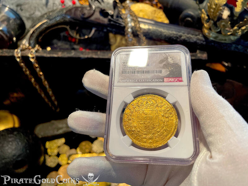 Spain 8 Escudos 1712 "Designated From the 1715 Fleet Shipwreck" NGC 3