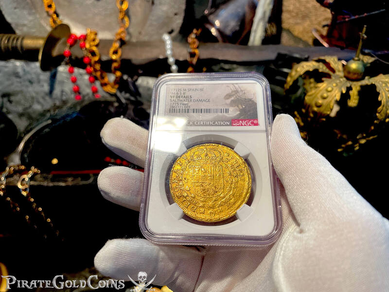 Spain 8 Escudos 1712 "Designated From the 1715 Fleet Shipwreck" NGC 9