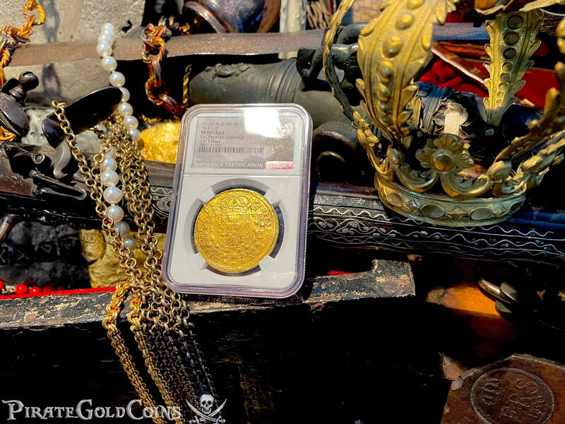 Spain 8 Escudos 1712 "Designated From the 1715 Fleet Shipwreck" NGC 19