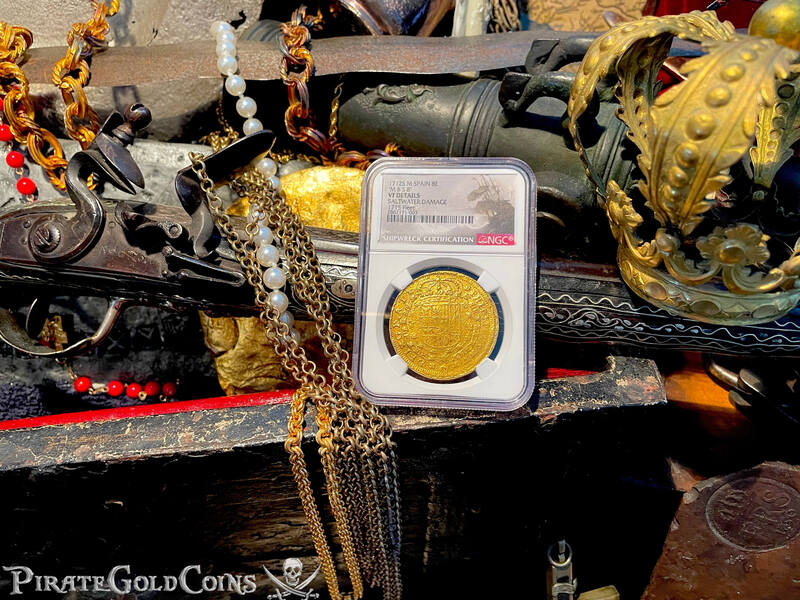 Spain 8 Escudos 1712 "Designated From the 1715 Fleet Shipwreck" NGC 4