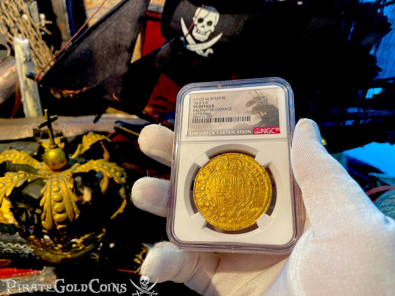 Spain 8 Escudos 1712 "Designated From the 1715 Fleet Shipwreck" NGC 32
