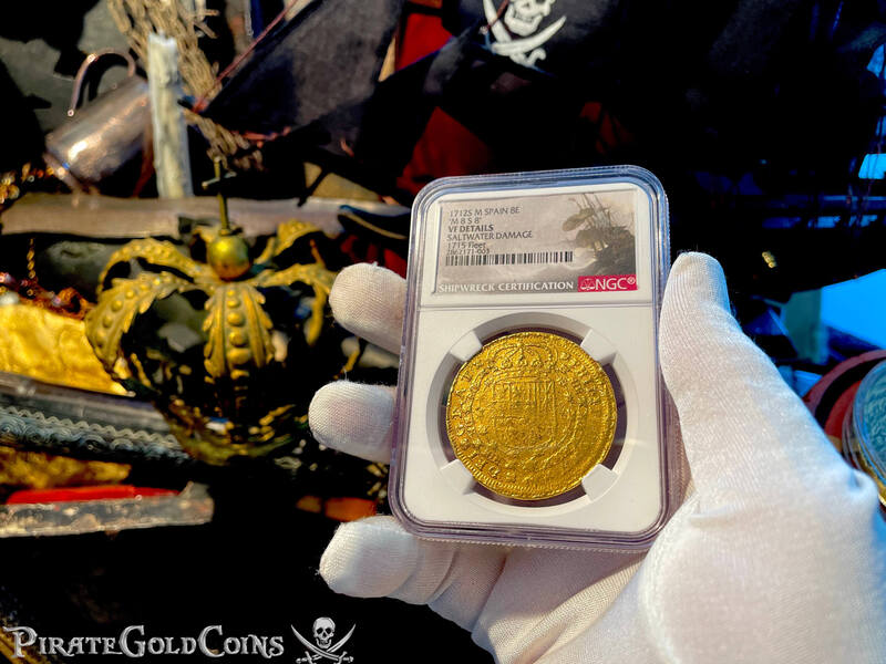 Spain 8 Escudos 1712 "Designated From the 1715 Fleet Shipwreck" NGC 34