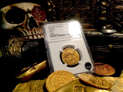 Spain  2 Escudos  1556-98  "Toledo Mint"  NGC 35 3