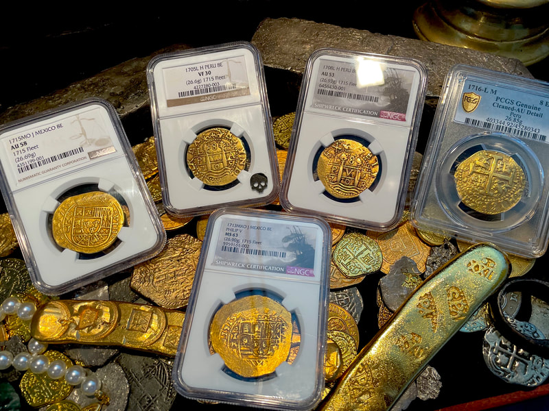 Mexico 8 Escudos Full Date 1713 "From 1715 Fleet Shipwreck" NGC 63 16