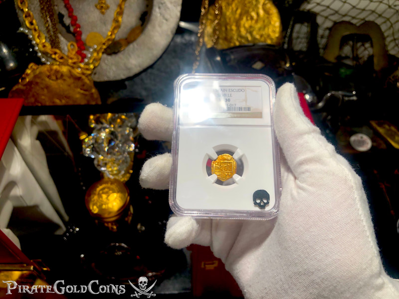 Spain 1 Escudo 1623 "Full Date" NGC 30 Pirate Gold Coins 6