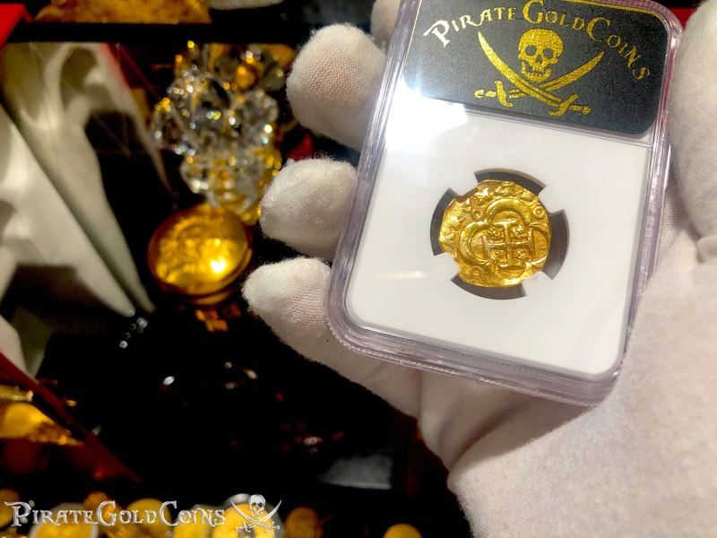 Colombia 2 Escudos 1621-65 "Philip IV" NGC 55  Pirate Gold Coins 7