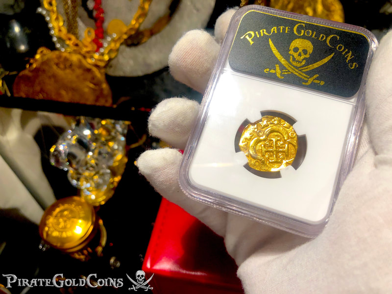 Colombia 2 Escudos 1621-65 "Philip IV" NGC 55  Pirate Gold Coins 8