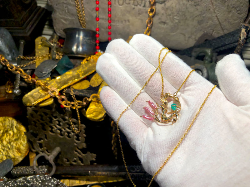 Atocha 1622 Emerald & Gold Mermaid with Pink Pearls 8