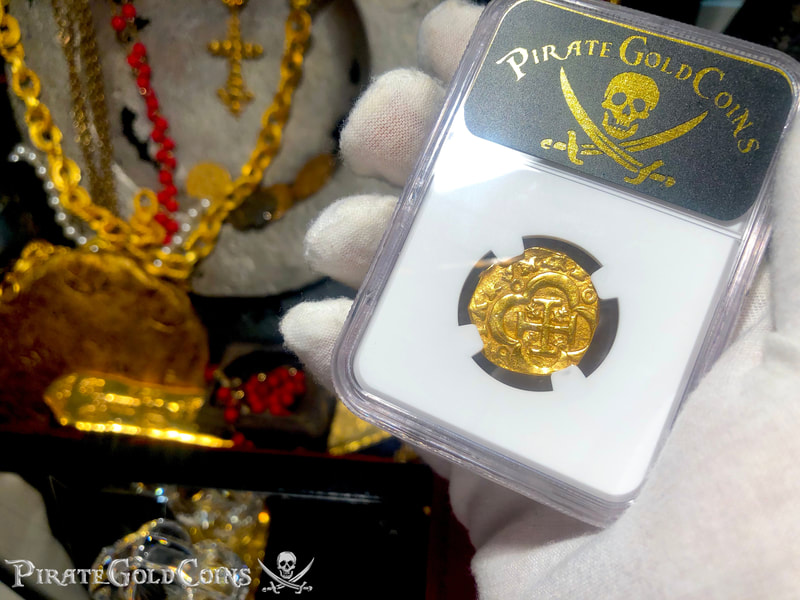 Colombia 2 Escudos 1621-65 "Philip IV" NGC 55  Pirate Gold Coins 10