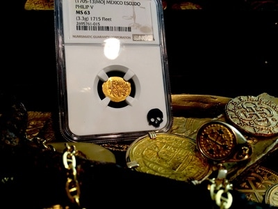 Mexico  1 Escudo  1705-13  "1715 Plate Fleet Shipwreck" NGC 63 5