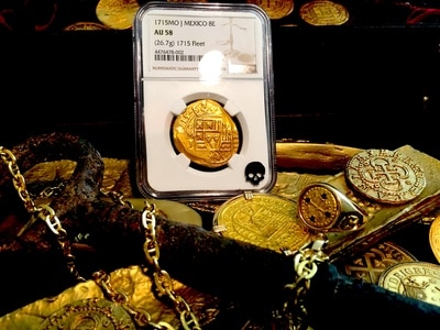 Mexico  8 Escudos  1715  "Full 4 Digit Date of the Fleet"  NGC 58 3