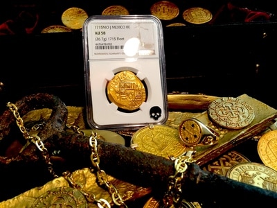 Mexico  8 Escudos  1715  "Full 4 Digit Date of the Fleet"  NGC 58 6