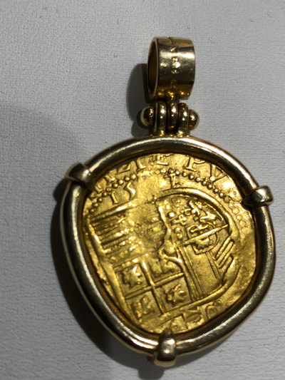 Spain 2 Escudos 1592 "DATED" Pirate Gold Coins Shipwreck Treasure Necklace 5