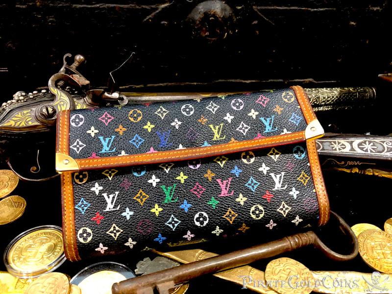 Louis Vuitton Takashi Murakami Trouville Hand Bag Black Monogram Purse