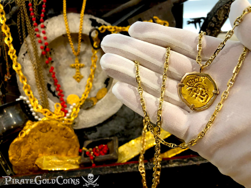 Spain 2 Escudos 1617 "Dated!" in 18kt Bezel Pirate Gold Coins Treasure Jewelry 13