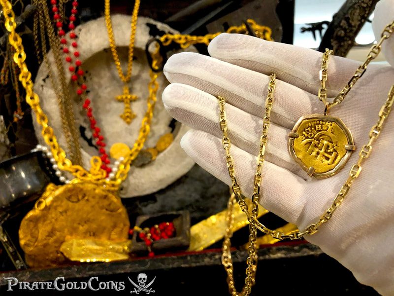 Spain 2 Escudos 1617 "Dated!" in 18kt Bezel Pirate Gold Coins Treasure Jewelry 2