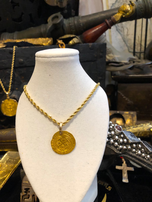 Spain 1 Escudo 1516-56 Pirate Gold Coins Jewelry Treasures 2