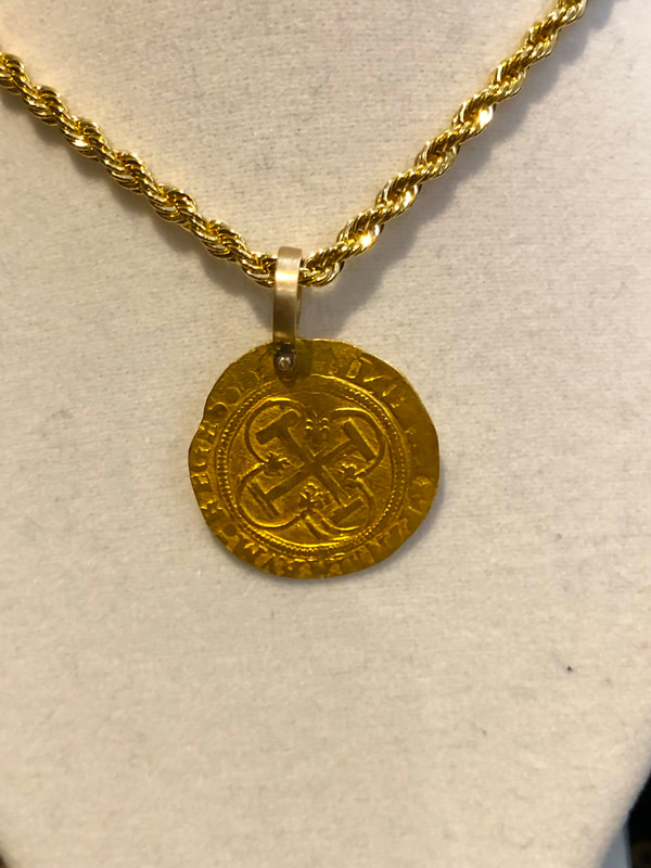 Spain 1 Escudo 1516-56 Pirate Gold Coins Jewelry Treasures 3