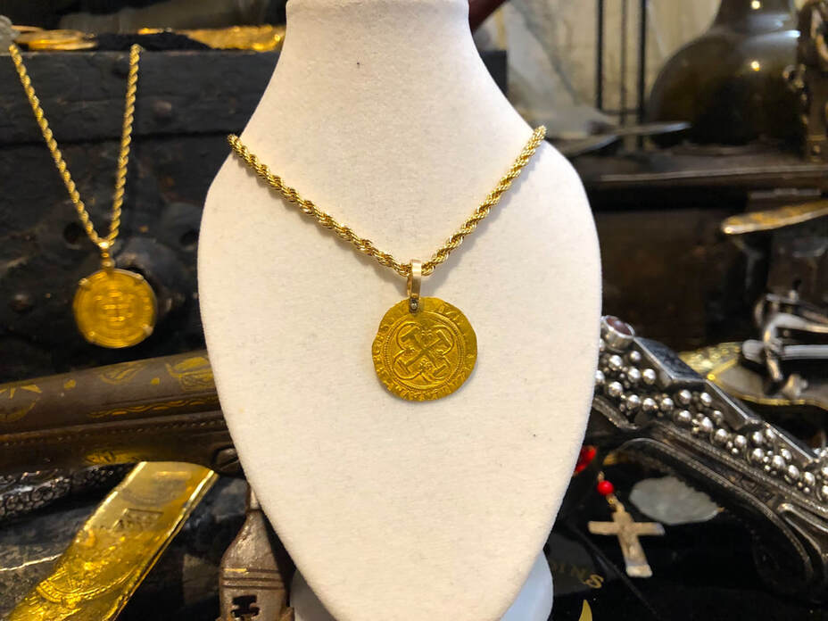 Spain 1 Escudo 1516-56 Pirate Gold Coins Jewelry Treasures