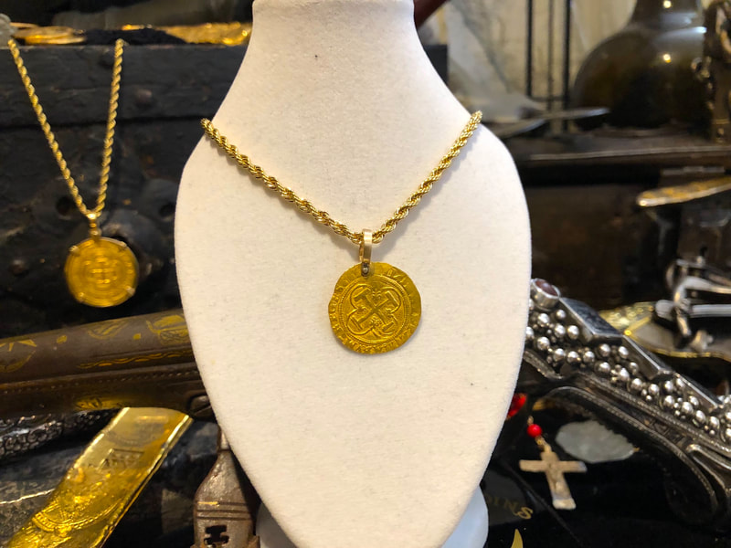 Spain 1 Escudo 1516-56 Pirate Gold Coins Jewelry Treasures 4