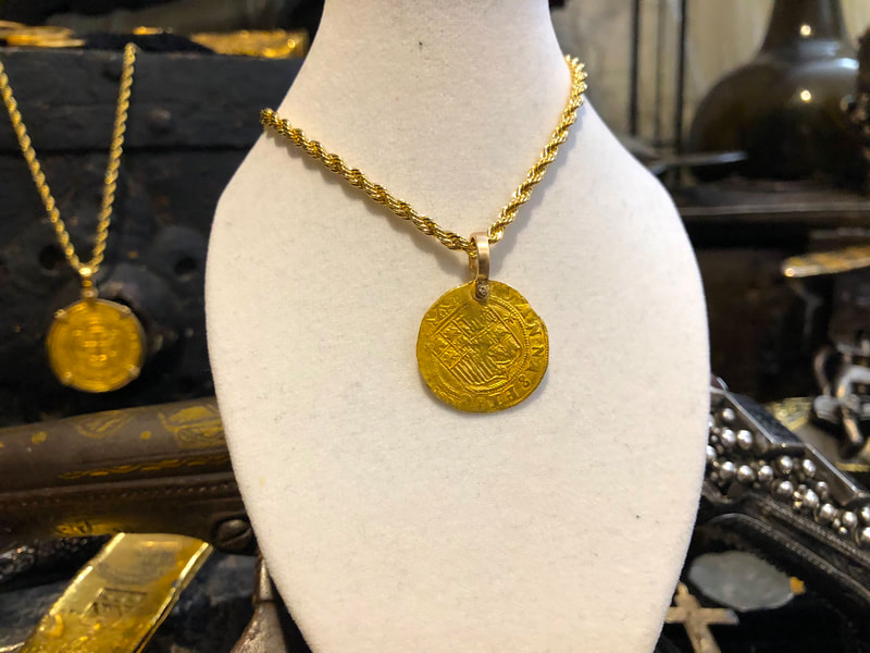 Spain 1 Escudo 1516-56 Pirate Gold Coins Jewelry Treasures 5