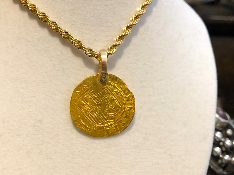 Spain 1 Escudo 1516-56 Pirate Gold Coins Jewelry Treasures 6