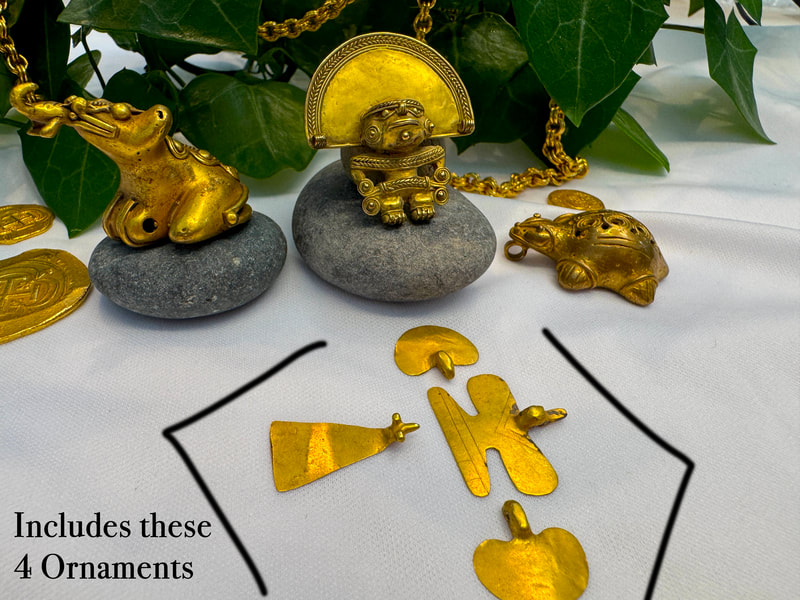 Tairona Gold Chief Pendant 600BC - 100AD Figurine + 4 Attachments 5