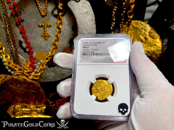 1694-1715 | Colombia 2 Escudos | Pirate Gold Coins 24