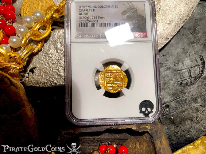 1621-94 | Colombia 2 Escudos | Pirate Gold Coins 21