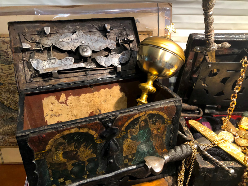 Armada Chest "Jesus Christ" 1600's Nuremberg Pirate Gold Coins Treasure Chest 2