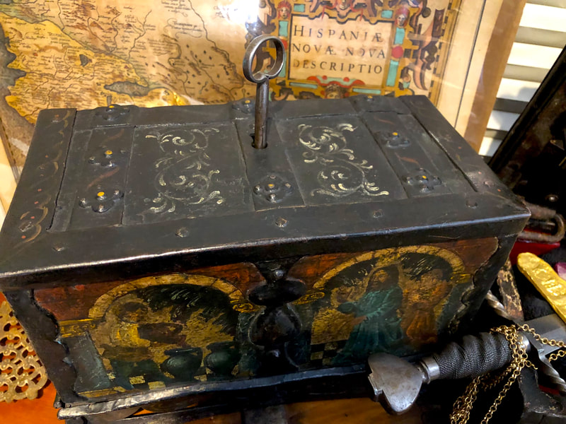 Armada Chest "Jesus Christ" 1600's Nuremberg Pirate Gold Coins Treasure Chest 4