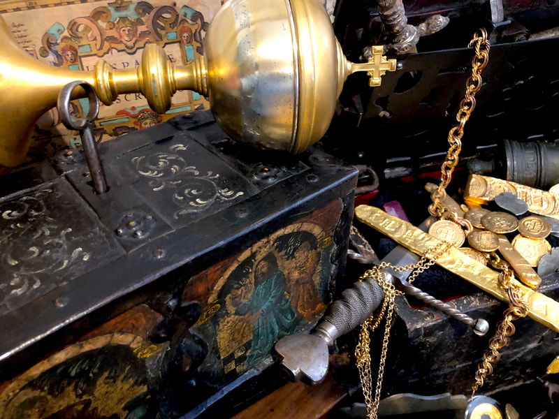 Armada Chest "Jesus Christ" 1600's Nuremberg Pirate Gold Coins Treasure Chest 6