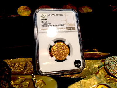 Spain  1 Escudo  1516-56  "Full Legends & Crown"  NGC 62 2