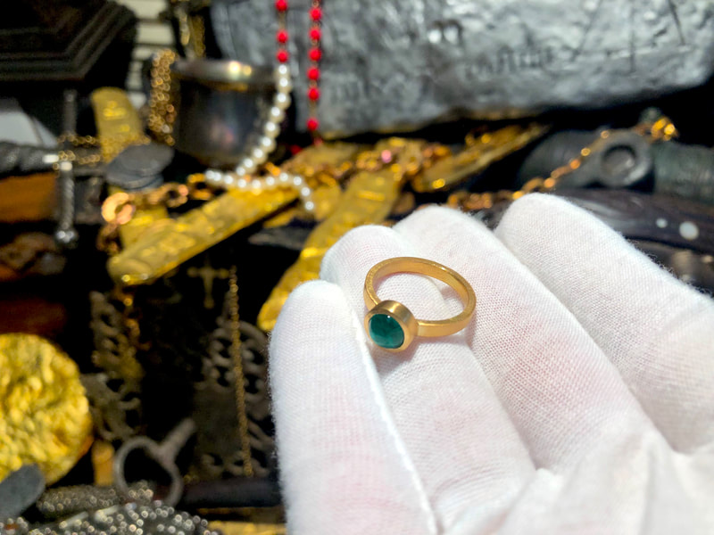 Atocha Emerald 22kt Solid Gold Ring Reproduction 3