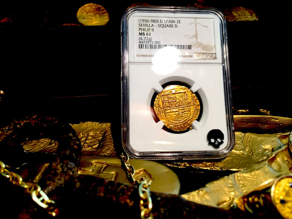 Spain  2 Escudos  1556-98  "Excellent Details"  NGC 61