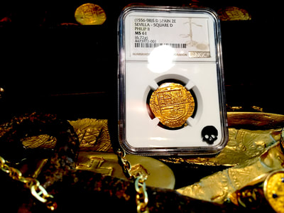 Spain  2 Escudos  1556-98  "Excellent Details"  NGC 61 2