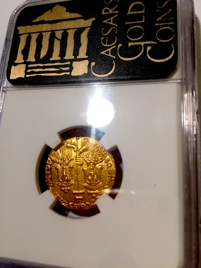 ​BYZANTINE EMPIRE "BASIL I & CONSTANTINE" 868-886 AD SOLIDUS CHRIST NGC MS 5x4! 3