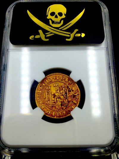 SPAIN 1350  DOBLA "KING PEDRO I (PETER)" SEVILLE MINT  NGC 50 ! 7