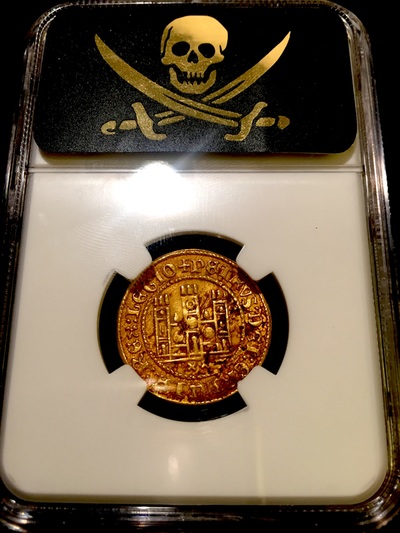 SPAIN 1350  DOBLA "KING PEDRO I (PETER)" SEVILLE MINT  NGC 50 ! 9
