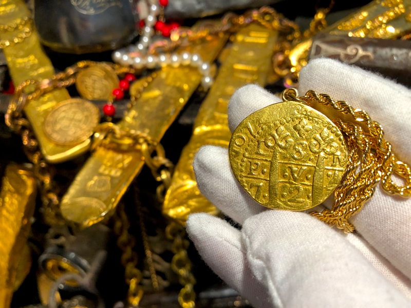 Peru 8 Escudos 1727 "Dated" Pirate Gold Coins Jewelry Treasures 9