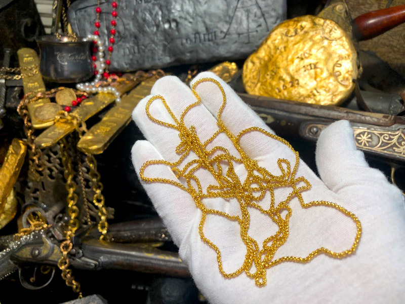 66" Gold Money Chain From "1715 Plate Fleet Shipwreck" 300th Anniversary Find 17