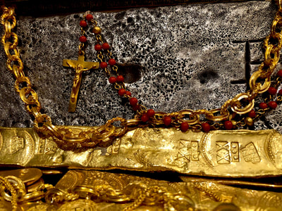 Red Coral & Gold Rosary from '1715 Plate Fleet Shipwreck' 24