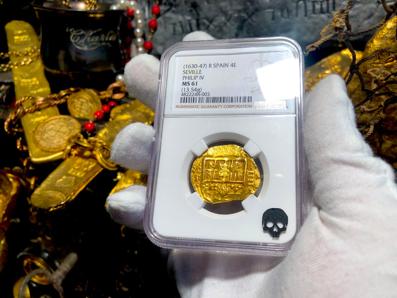 Spain 4 Escudos 1630-47 "Brute Style" NGC MS 61 2