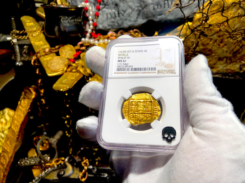 Spain 4 Escudos 1630-47 "Brute Style" NGC MS 61 4