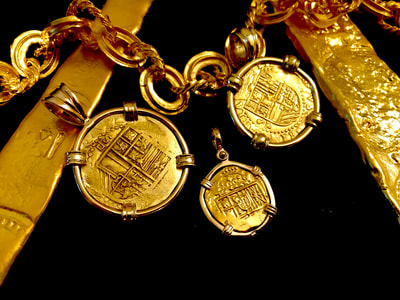 Spain 4 Escudos 1556-98 18kt Gold Pendant Shipwreck Jewelry Treasure Coin 4