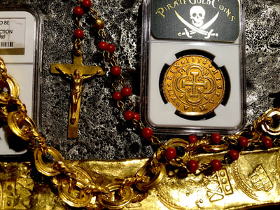 Red Coral & Gold Rosary from '1715 Plate Fleet Shipwreck' 23