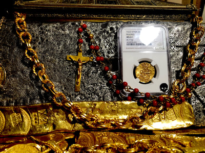 Red Coral & Gold Rosary from '1715 Plate Fleet Shipwreck' 32