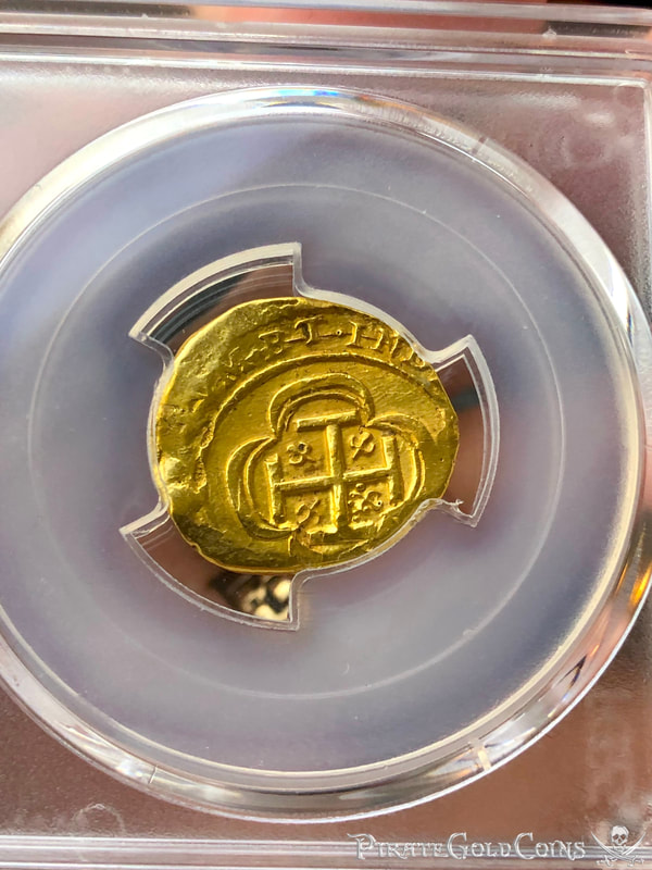 Mexico 2 Escudos 1714 "from 1715 Fleet Shipwreck" PCGS AU Dets 3